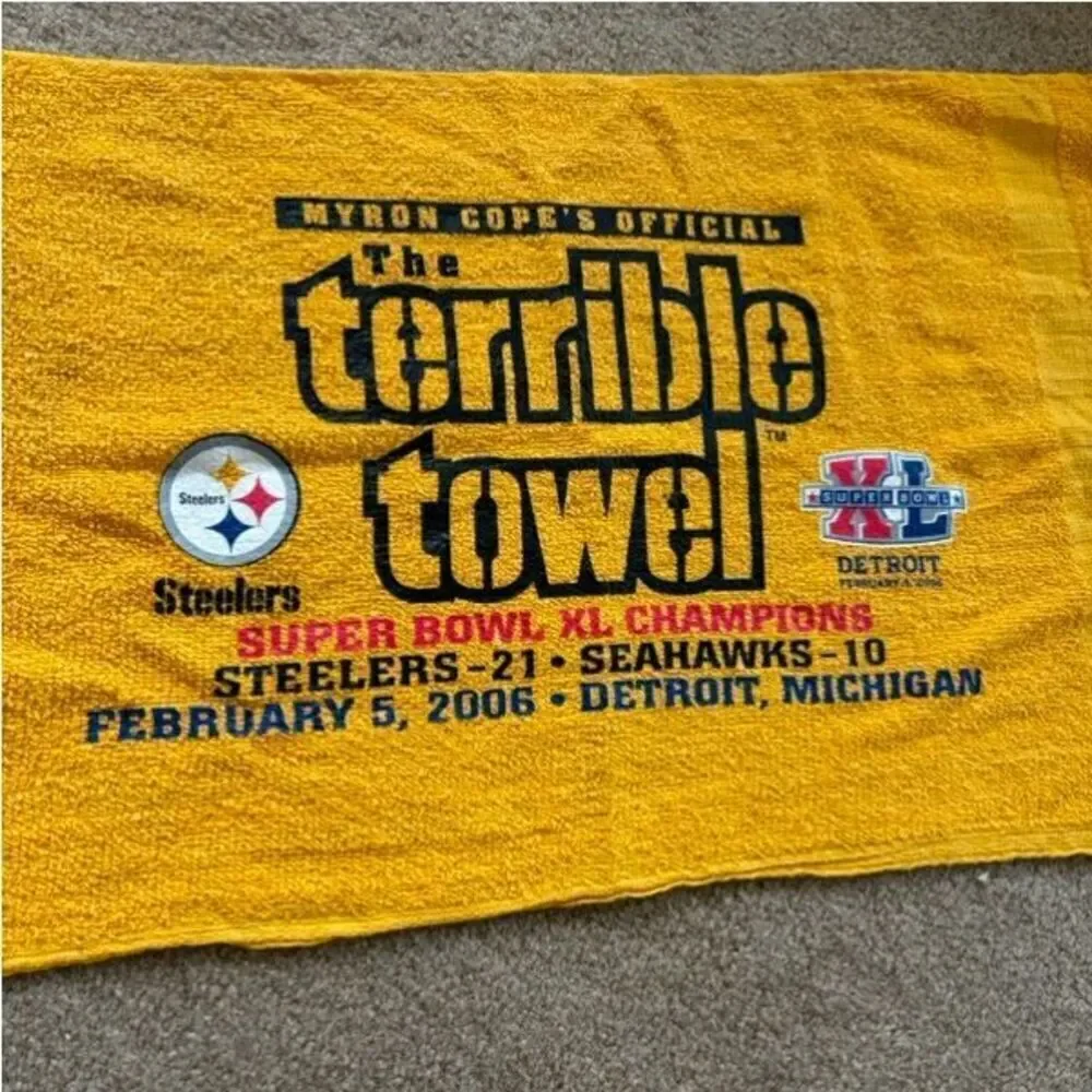 Pittsburgh Steelers Myron Cope’s Terrible Towel Super Bowl XL Champions
